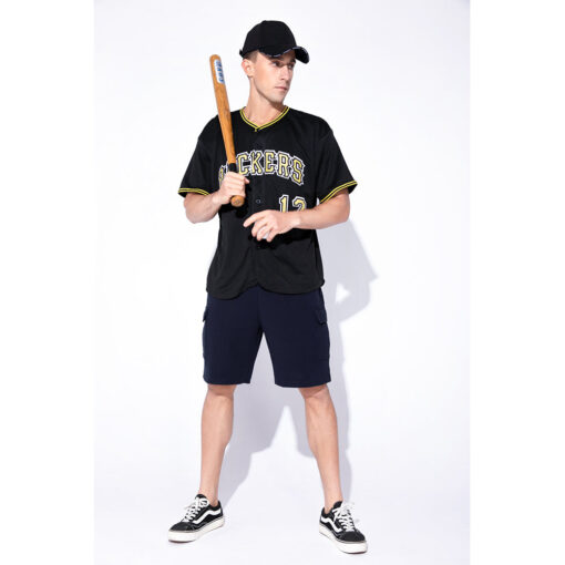 Custom Black Gold-White Baseball Jersey Suit for daily life, Fabric: 95% polyester and 5% spandex, Regular fit, Stitch Color: automatically matched based on patterns